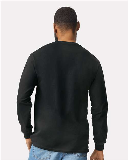 Gildan 2410 - Unisex Ultra Cotton Long Sleeve Pocket T-Shirt - Black
