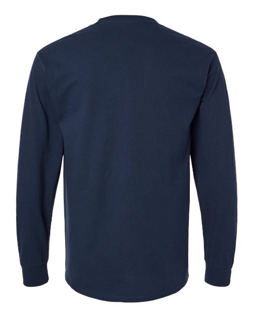 Gildan 2410 - Unisex Ultra Cotton Long Sleeve Pocket T-Shirt - Navy