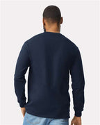 Gildan 2410 - Unisex Ultra Cotton Long Sleeve Pocket T-Shirt - Navy