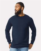 Gildan 2410 - Unisex Ultra Cotton Long Sleeve Pocket T-Shirt - Navy