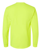 Gildan 2410 - Unisex Ultra Cotton Long Sleeve Pocket T-Shirt - Safety Green