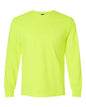 Gildan 2410 - Unisex Ultra Cotton Long Sleeve Pocket T-Shirt - Safety Green