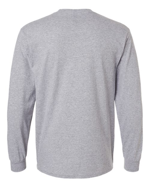 Gildan 2410 - Unisex Ultra Cotton Long Sleeve Pocket T-Shirt - Sport Grey