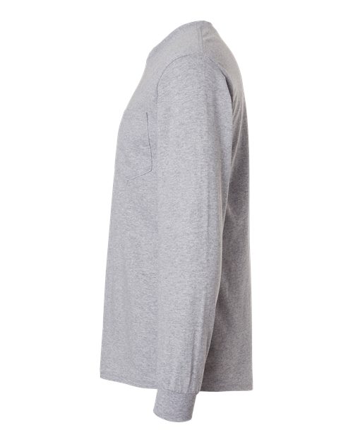 Gildan 2410 - Unisex Ultra Cotton Long Sleeve Pocket T-Shirt - Sport Grey