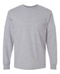 Gildan 2410 - Unisex Ultra Cotton Long Sleeve Pocket T-Shirt - Sport Grey