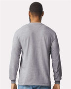 Gildan 2410 - Unisex Ultra Cotton Long Sleeve Pocket T-Shirt - Sport Grey