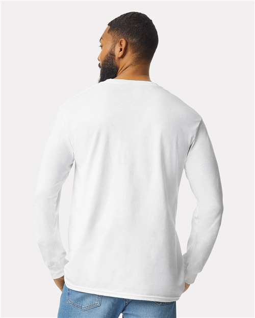 Gildan 2410 - Unisex Ultra Cotton Long Sleeve Pocket T-Shirt - White