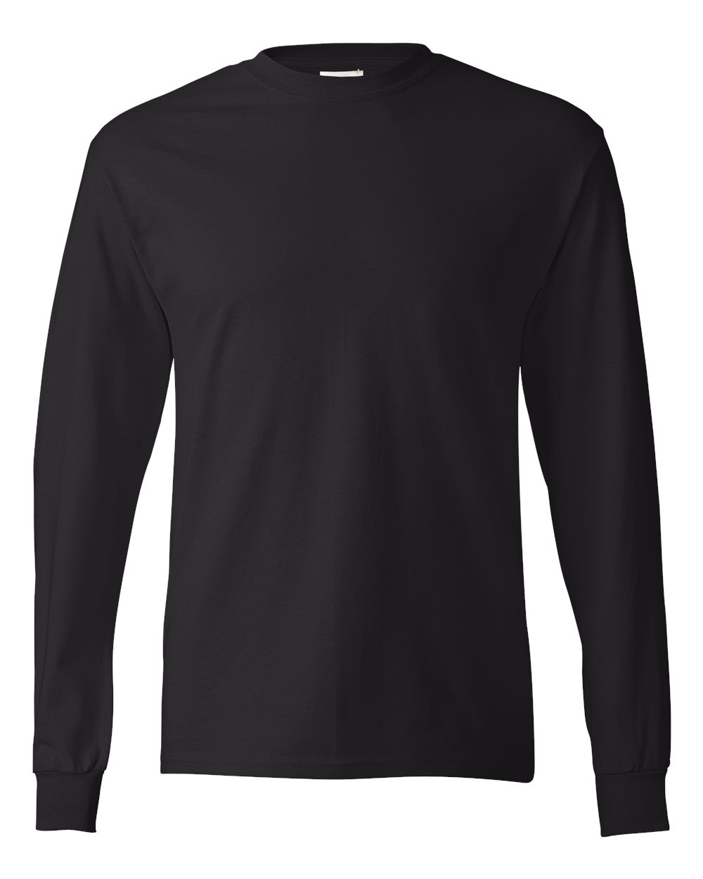 Hanes 5586 - Authentic Long Sleeve T-Shirt — Black (flat)