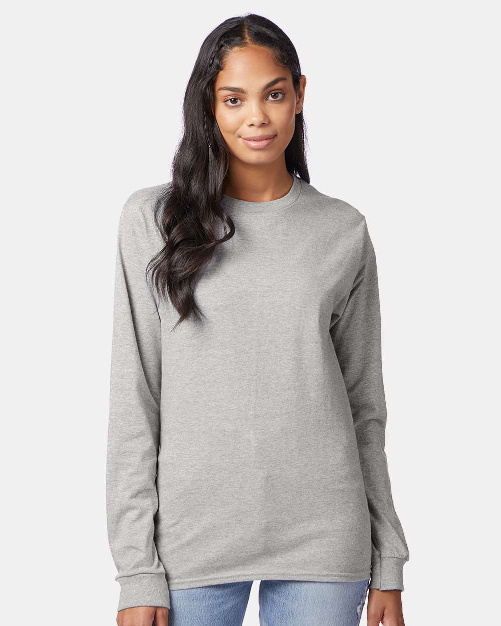 Hanes 5586 - Authentic Long Sleeve T-Shirt — Light Steel