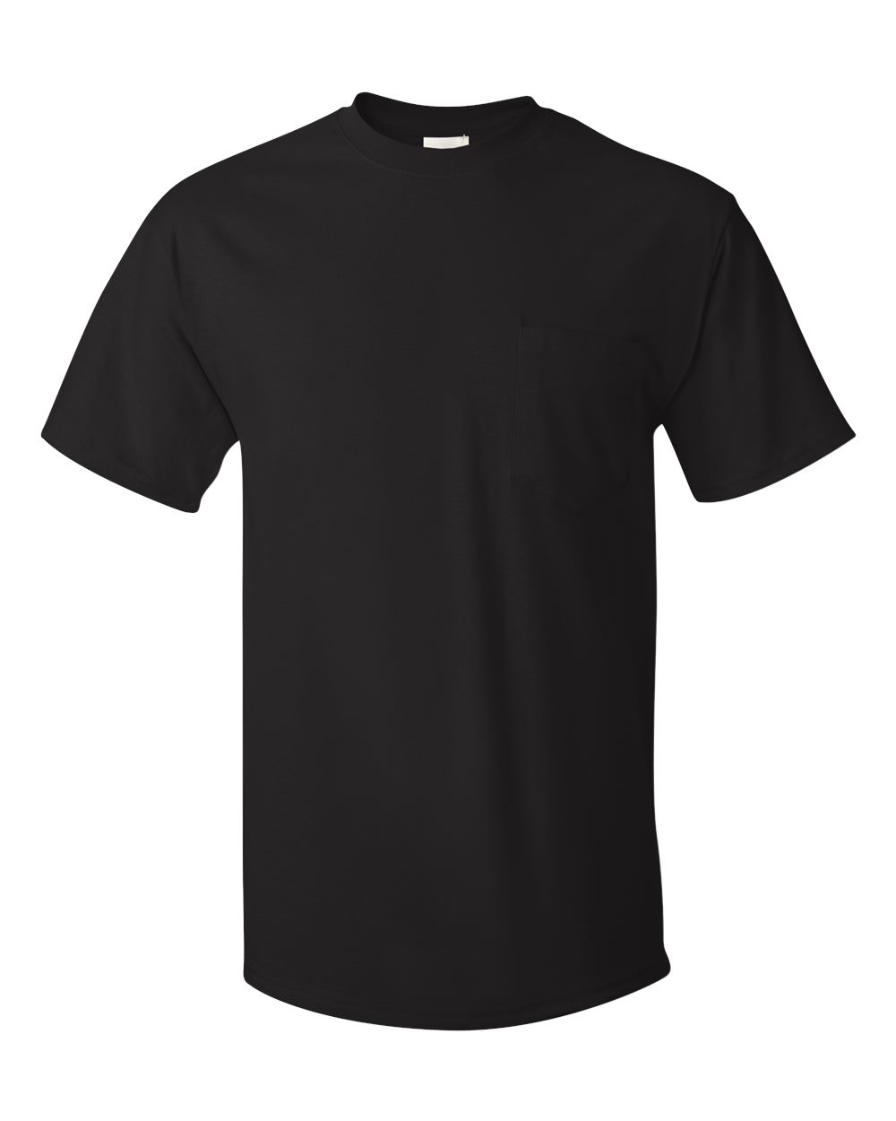 Hanes 5590 - Men's Authentic Pocket T-Shirt — Black (flat)