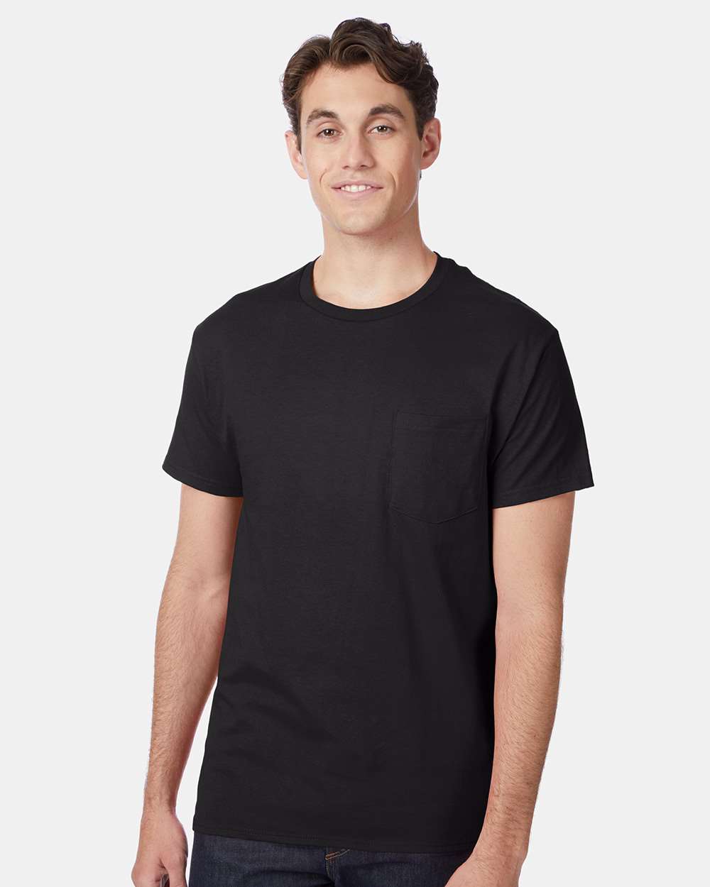 Hanes 5590 - Men's Authentic Pocket T-Shirt — Black