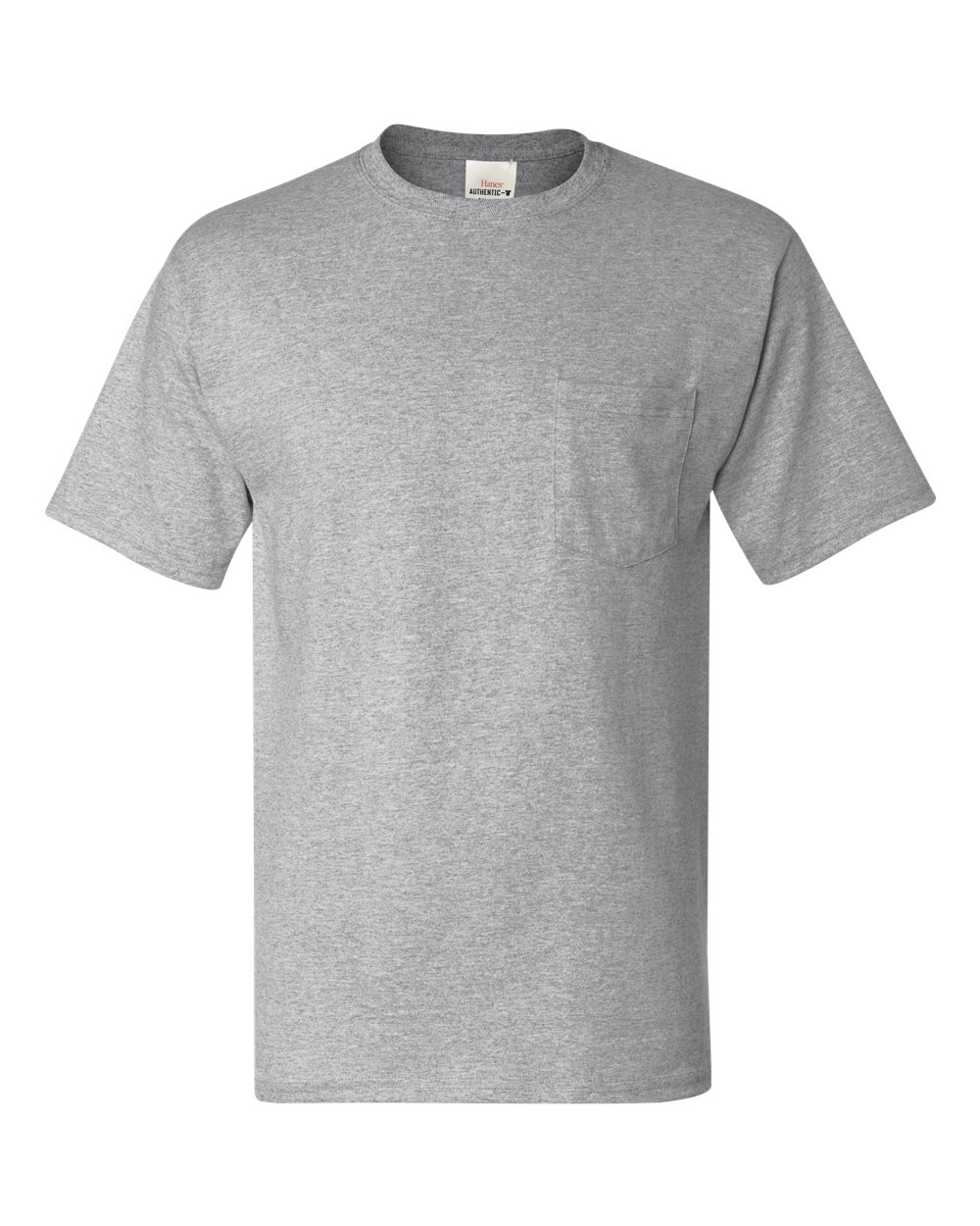 Hanes 5590 - Men's Authentic Pocket T-Shirt — Light Steel (flat)