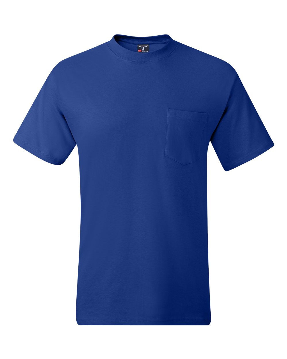 Hanes 5190 - Men's Beefy-T® Pocket T-Shirt — Deep Royal (flat)