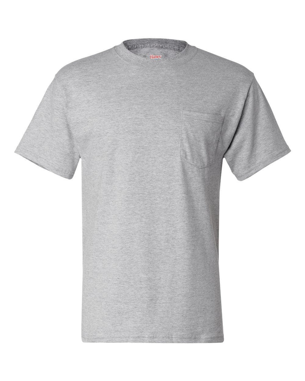 Hanes 5190 - Men's Beefy-T® Pocket T-Shirt — Light Steel (flat)