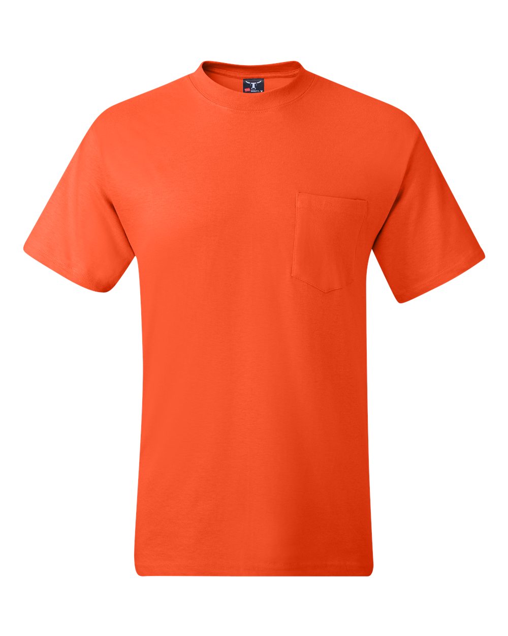 Hanes 5190 - Men's Beefy-T® Pocket T-Shirt — Orange (flat)