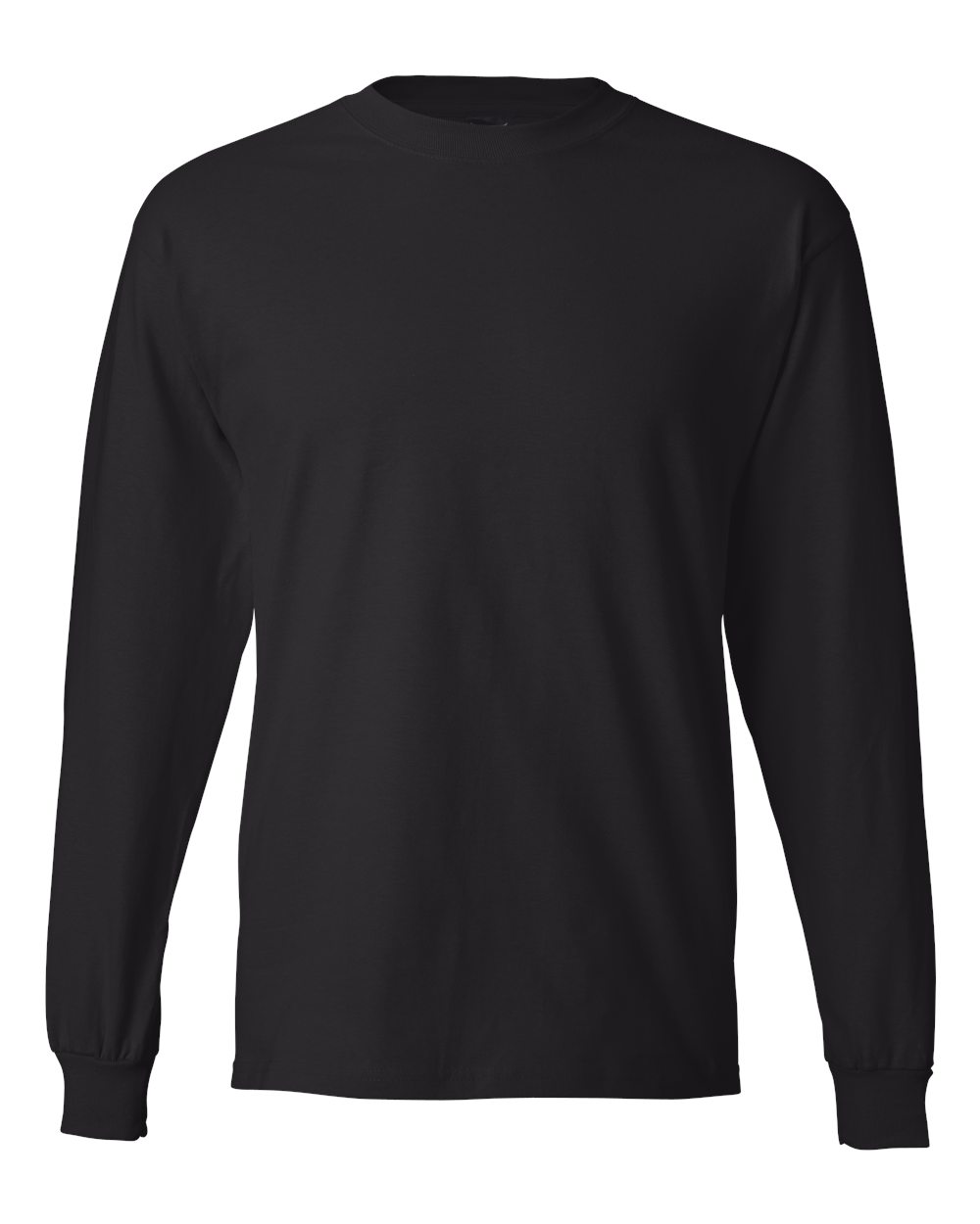 Hanes 5186 - Unisex Beefy-T® Long Sleeve T-Shirt — Black (flat)