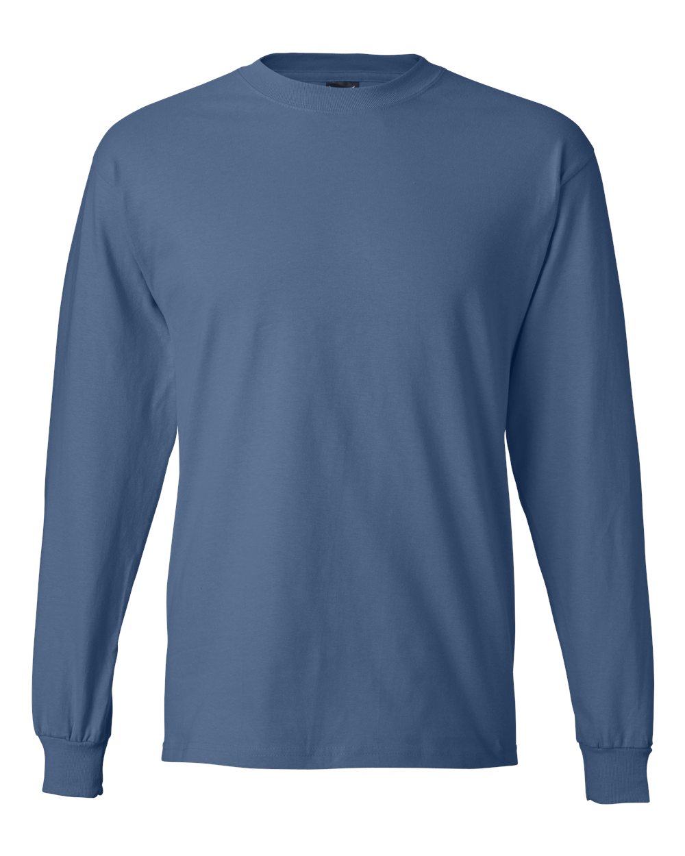 Hanes 5186 - Unisex Beefy-T® Long Sleeve T-Shirt — Denim Blue (flat)