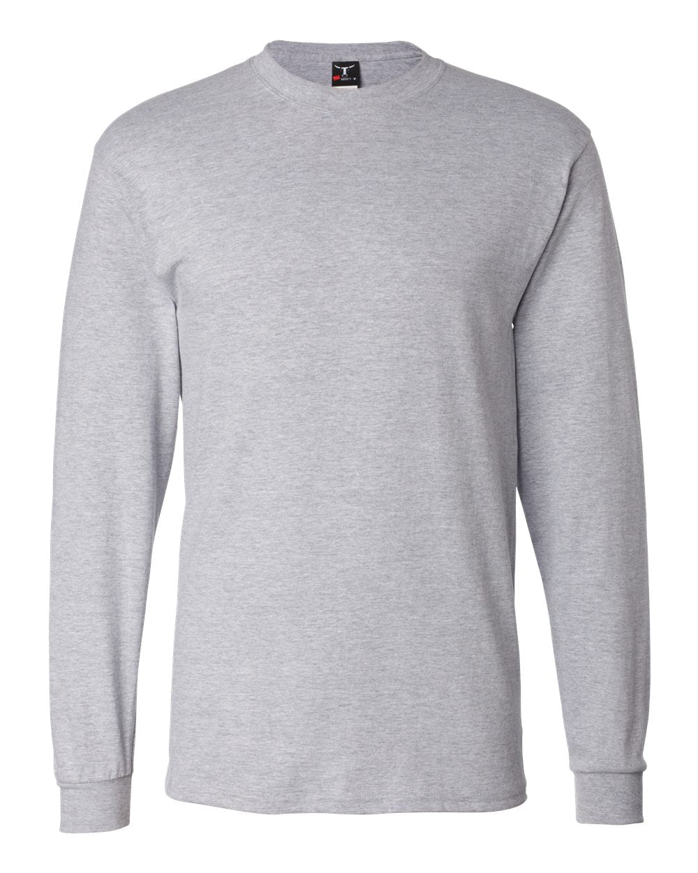 Hanes 5186 - Unisex Beefy-T® Long Sleeve T-Shirt — Light Steel (flat)