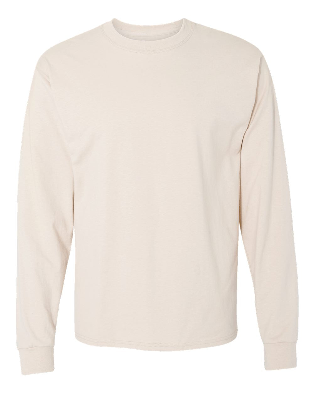Hanes 5186 - Unisex Beefy-T® Long Sleeve T-Shirt — Natural (flat)