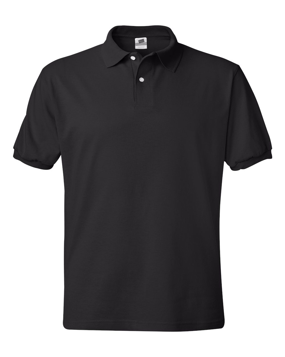 Hanes 054X - Men's EcoSmart® Jersey Polo — Black (flat)