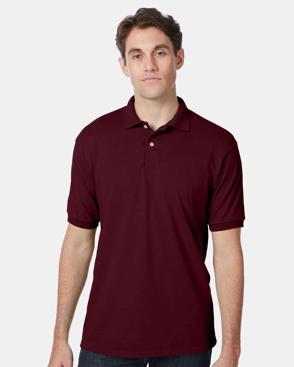 Hanes 054X - Men's EcoSmart® Jersey Polo — Maroon