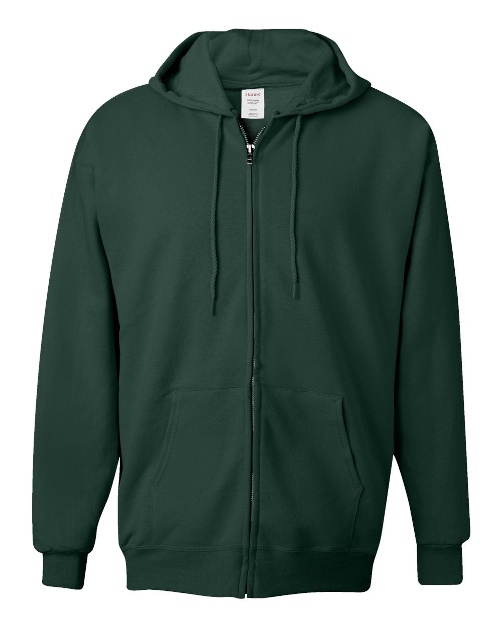 Hanes F280 - Unisex Ultimate Cotton® Full-Zip Hooded Sweatshirt — Deep Forest (flat)