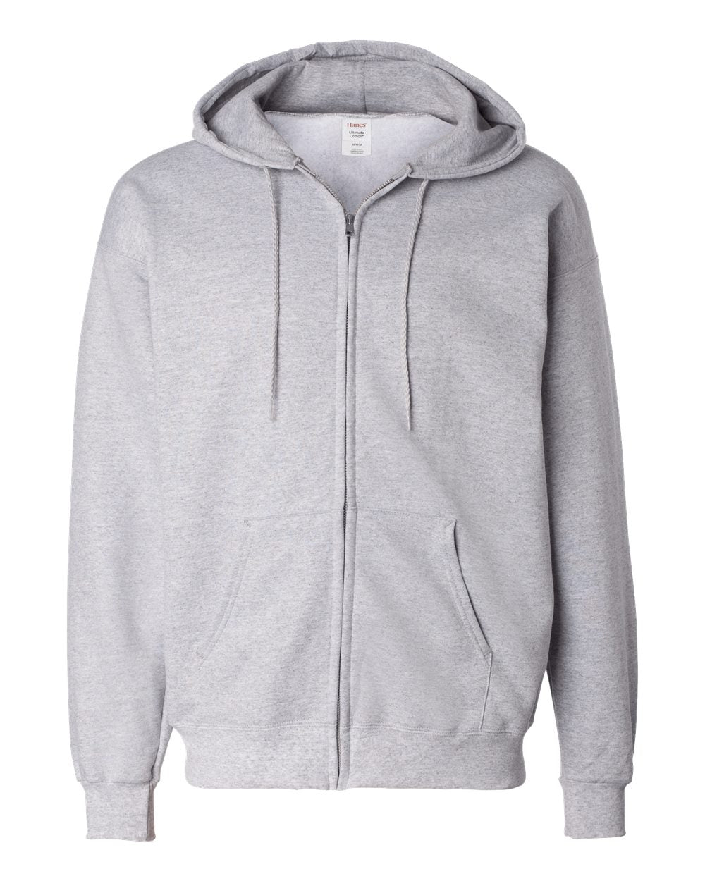 Hanes F280 - Unisex Ultimate Cotton® Full-Zip Hooded Sweatshirt — Light Steel (flat)