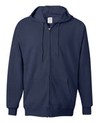 Hanes F280 - Unisex Ultimate Cotton® Full-Zip Hooded Sweatshirt — Navy (flat)