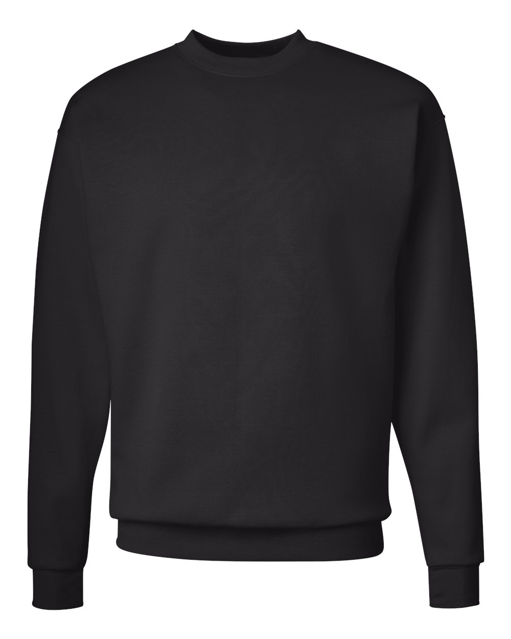 Hanes P160 - Unisex EcoSmart® Crewneck Sweatshirt — Black (flat)