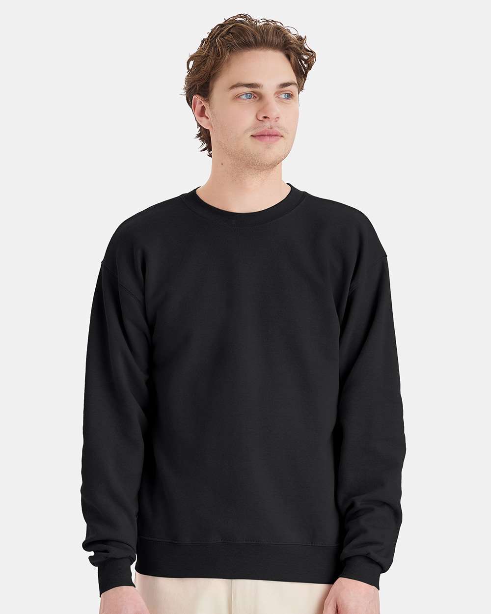 Hanes P160 - Unisex EcoSmart® Crewneck Sweatshirt — Black