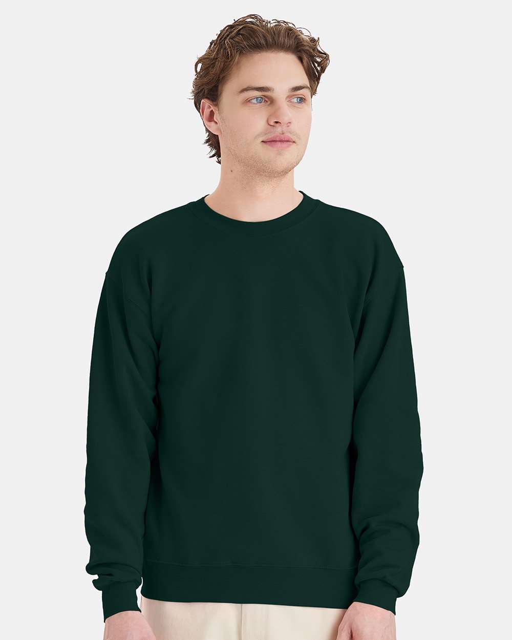 Hanes P160 - Unisex EcoSmart® Crewneck Sweatshirt — Deep Forest