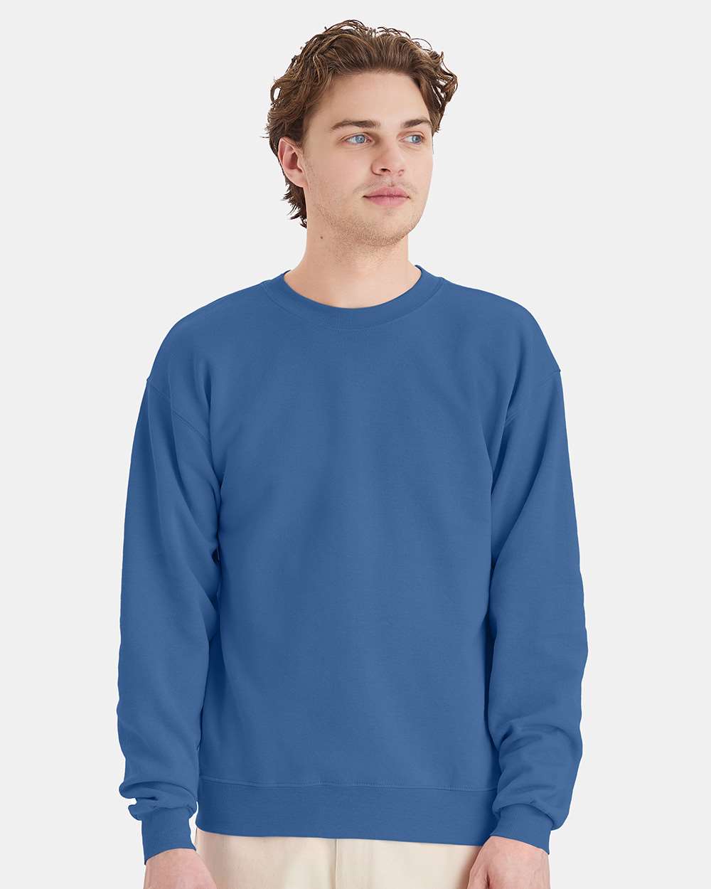 Hanes P160 - Unisex EcoSmart® Crewneck Sweatshirt — Denim Blue