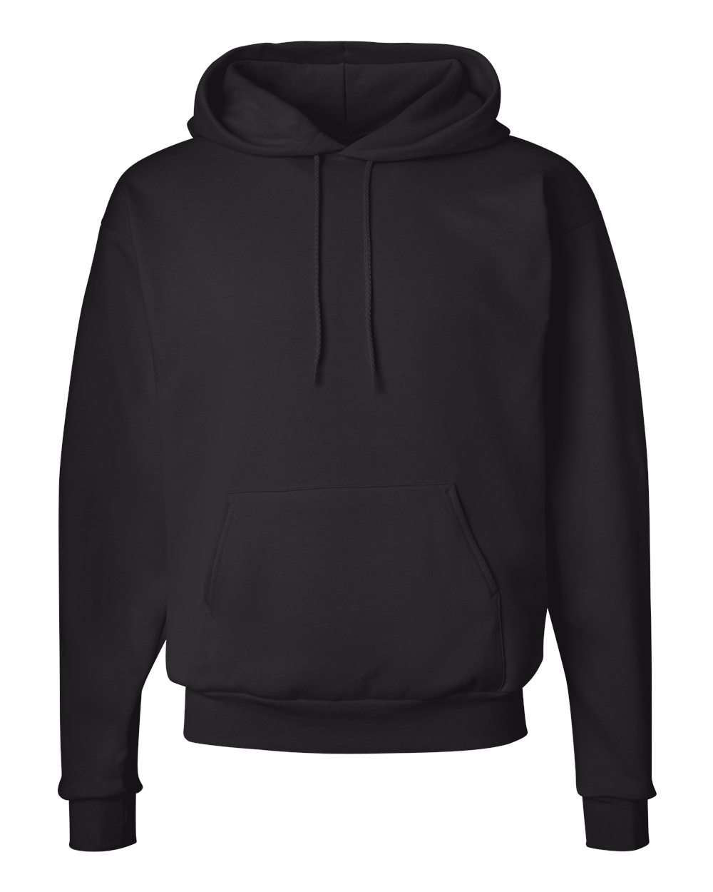 Hanes P170 - Unisex EcoSmart® Hooded Sweatshirt — Black (flat)