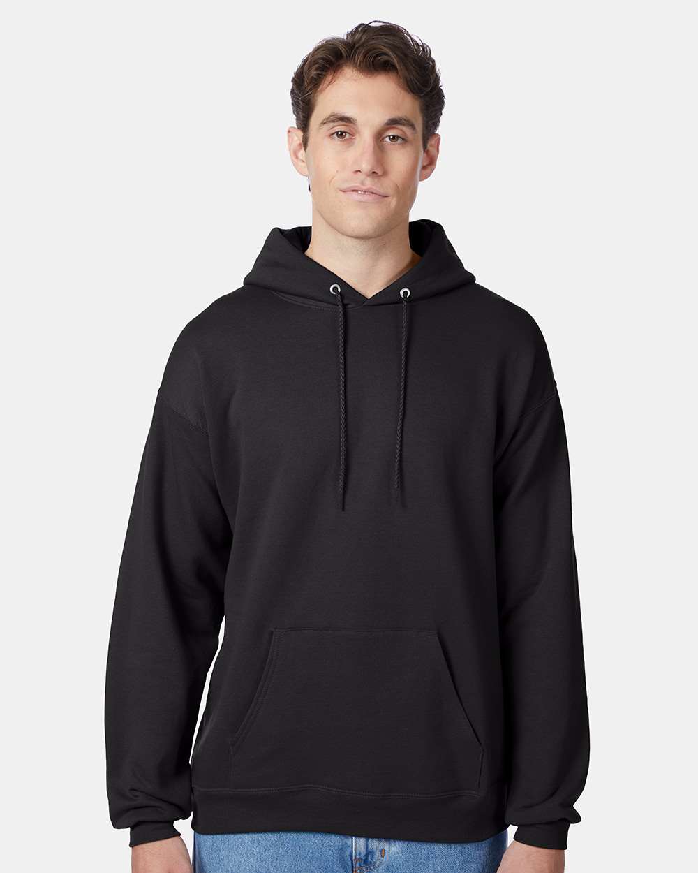 Hanes P170 - Unisex EcoSmart® Hooded Sweatshirt — Black