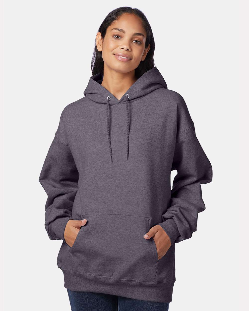 Hanes F170 - Unisex Ultimate Cotton® Hooded Sweatshirt — Charcoal Heather