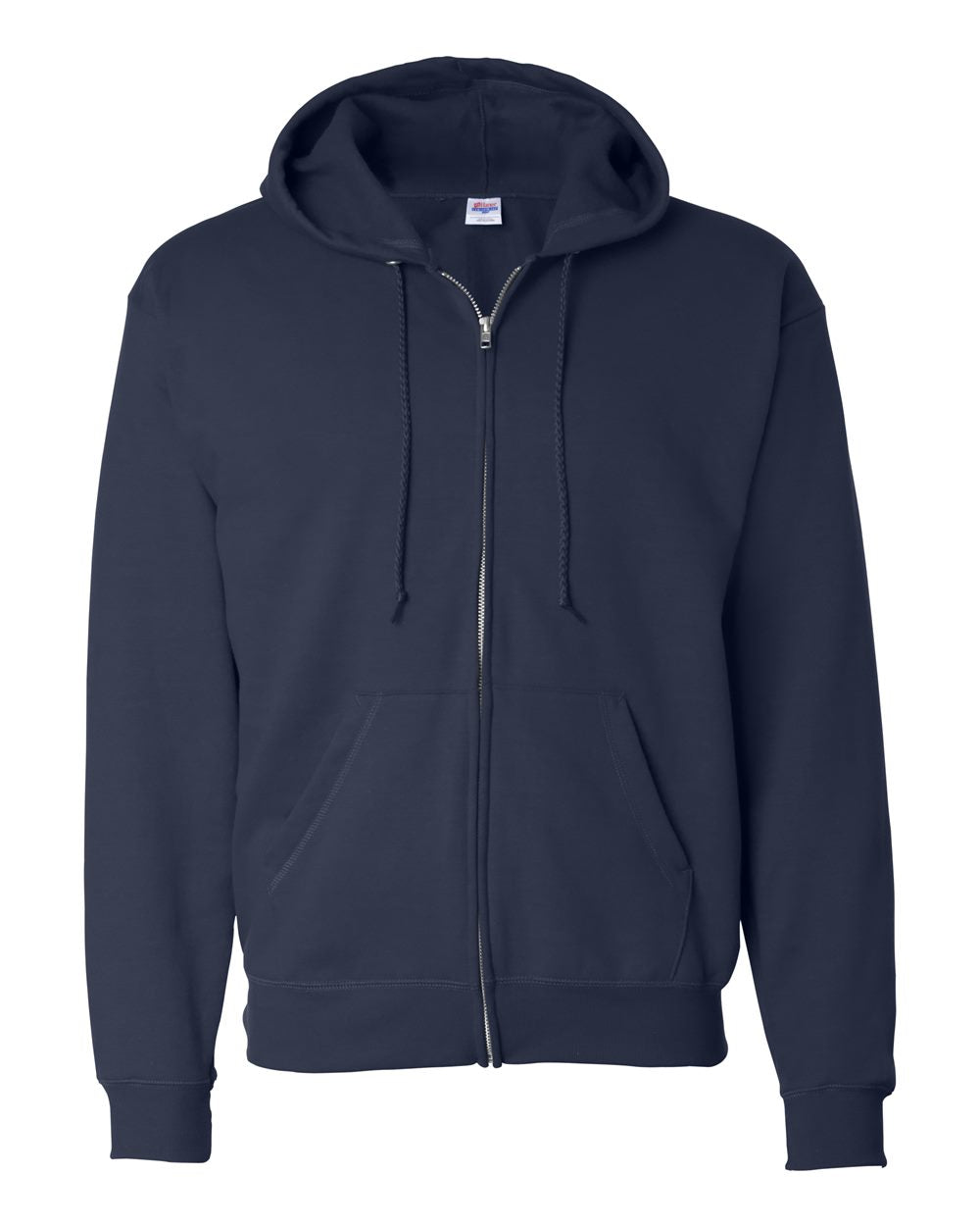 Hanes P180 - Unisex EcoSmart® Full-Zip Hooded Sweatshirt — Navy (flat)