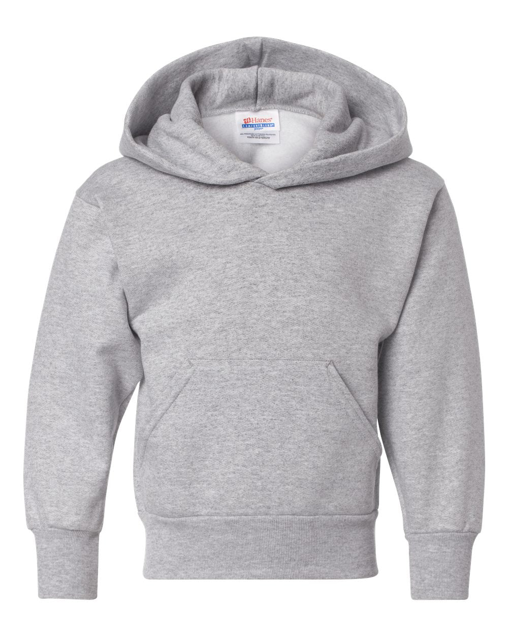 Hanes P473 - Youth EcoSmart® Hooded Sweatshirt — Light Steel (flat)