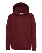 Hanes P473 - Youth EcoSmart® Hooded Sweatshirt — Maroon (flat)