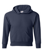 Hanes P473 - Youth EcoSmart® Hooded Sweatshirt — Navy (flat)