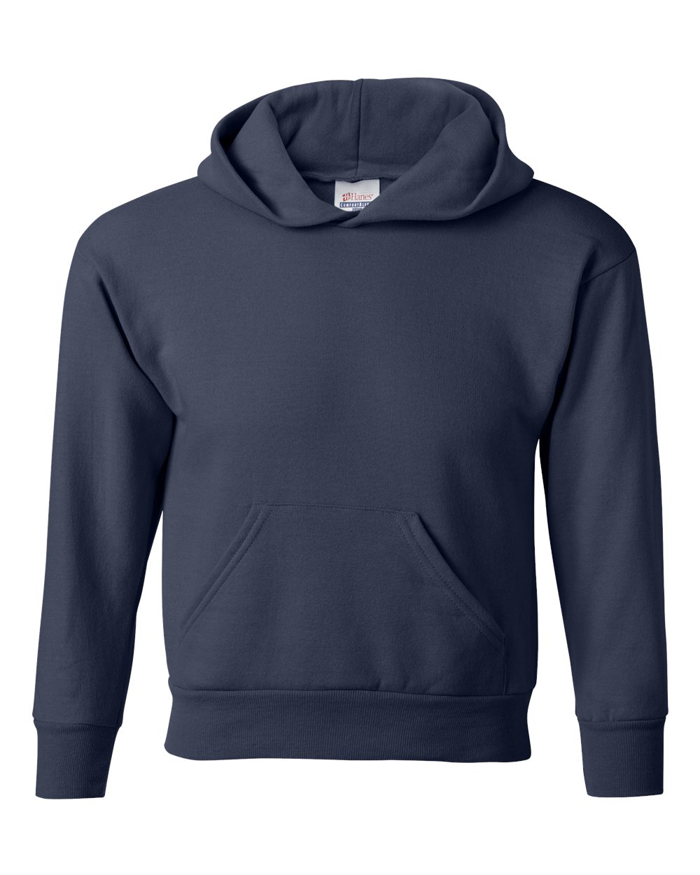 Hanes P473 - Youth EcoSmart® Hooded Sweatshirt — Navy (flat)