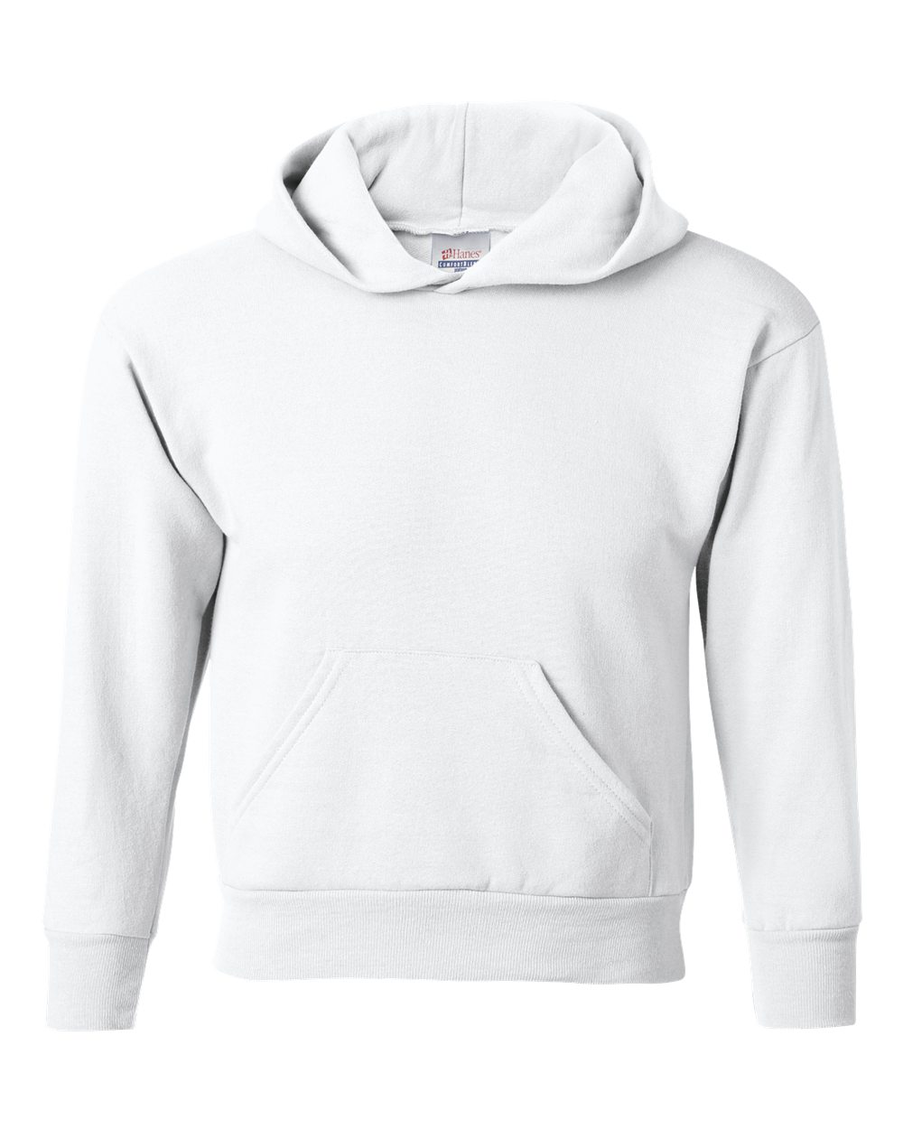 Hanes P473 - Youth EcoSmart® Hooded Sweatshirt — White (flat)