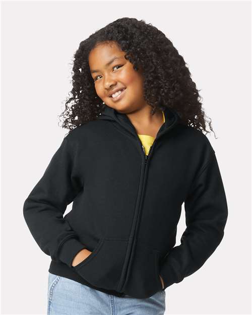 Gildan 18600B - Youth Heavy BlendTM Full-Zip Hooded Sweatshirt - Black