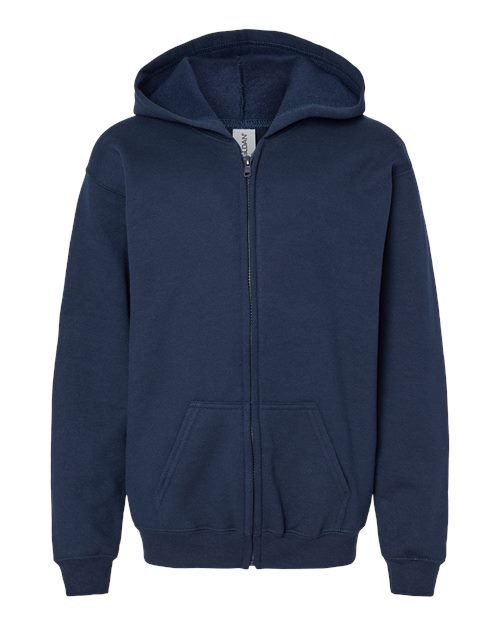 Gildan 18600B - Youth Heavy BlendTM Full-Zip Hooded Sweatshirt - Navy