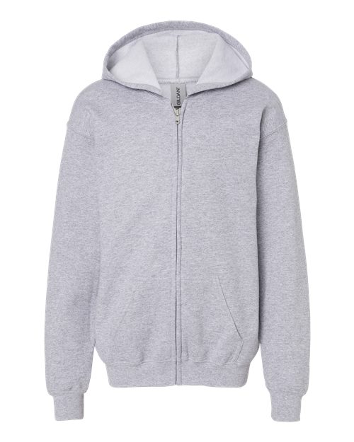 Gildan 18600B - Youth Heavy BlendTM Full-Zip Hooded Sweatshirt - Sport Grey