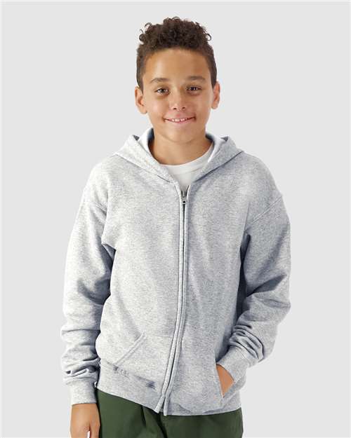 Gildan 18600B - Youth Heavy BlendTM Full-Zip Hooded Sweatshirt - Sport Grey