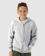 Gildan 18600B - Youth Heavy BlendTM Full-Zip Hooded Sweatshirt - Sport Grey