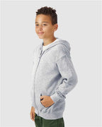 Gildan 18600B - Youth Heavy BlendTM Full-Zip Hooded Sweatshirt - Sport Grey