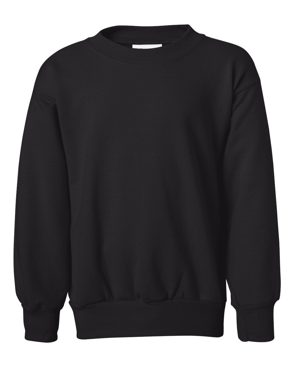Hanes P360 - Youth EcoSmart® Crewneck Sweatshirt — Black (flat)