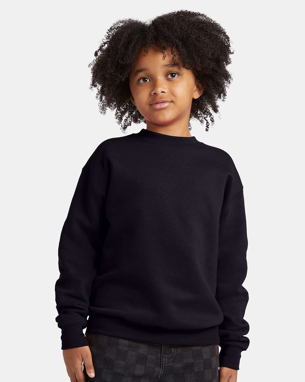 Hanes P360 - Youth EcoSmart® Crewneck Sweatshirt — Black