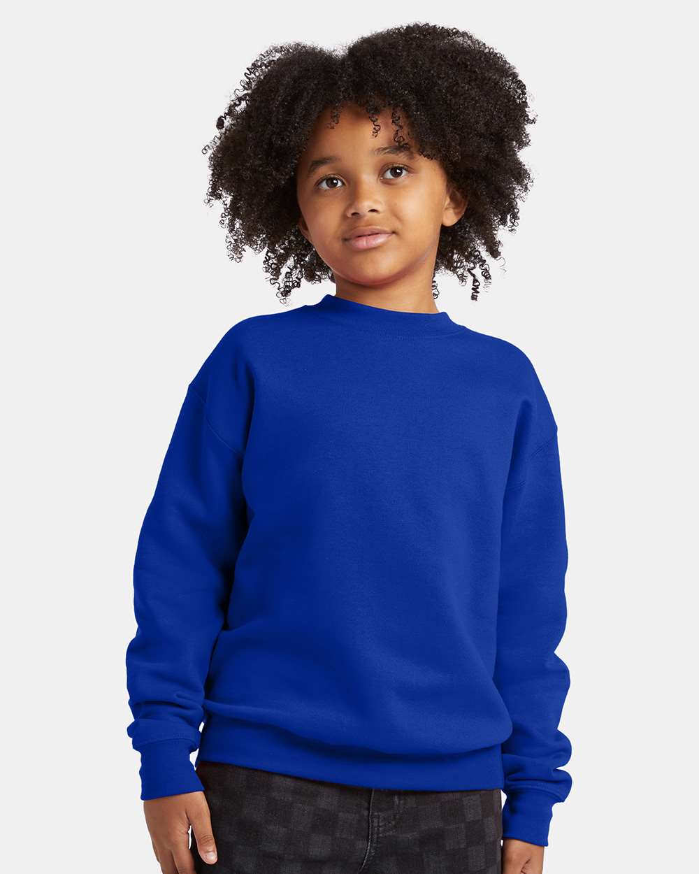 Hanes P360 - Youth EcoSmart® Crewneck Sweatshirt — Deep Royal